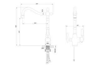 Смеситель для кухни Wonzon & Woghand WW-88458006-CR c подключением фильтра хром
